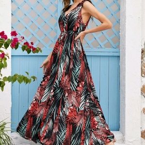 SHEIN Maxi Dress Jungle Leaf